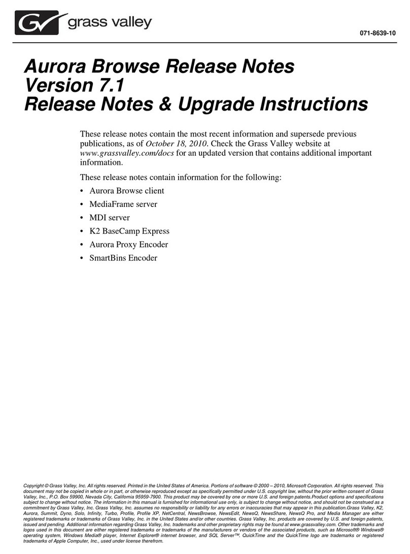 GRASS VALLEY AURORA BROWSE - S AND UPGRADE INSTRUCTIONS... Upgrade instructions