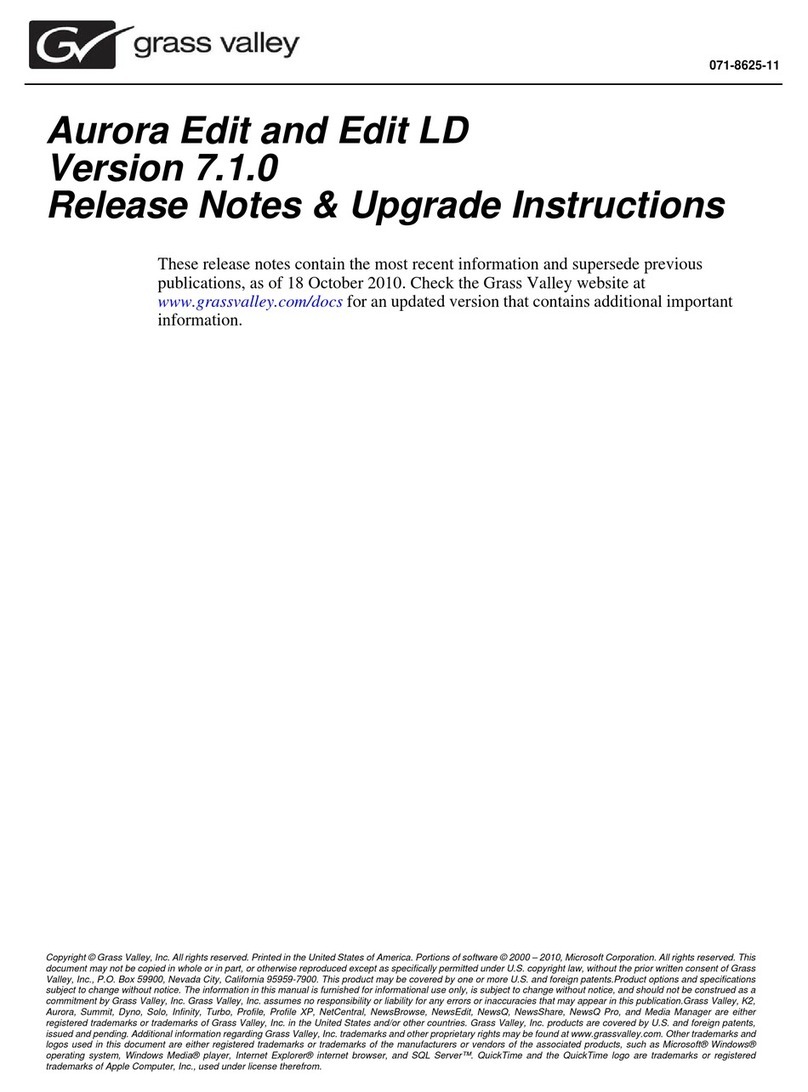 GRASS VALLEY AURORA EDIT - S AND UPGRADE INSTRUCTIONS... Quick start guide