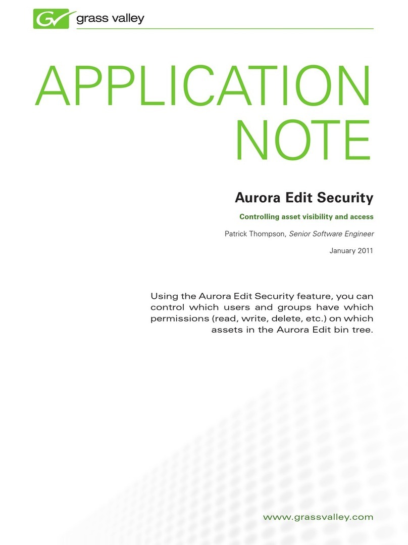 GRASS VALLEY Aurora Edit Security Installation and operating instructions