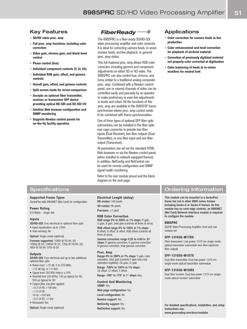 GRASS VALLEY 8985PRC - User manual