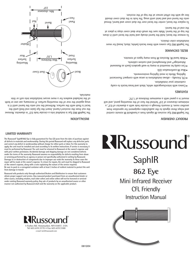 Russound SaphIR 862 Eye User manual