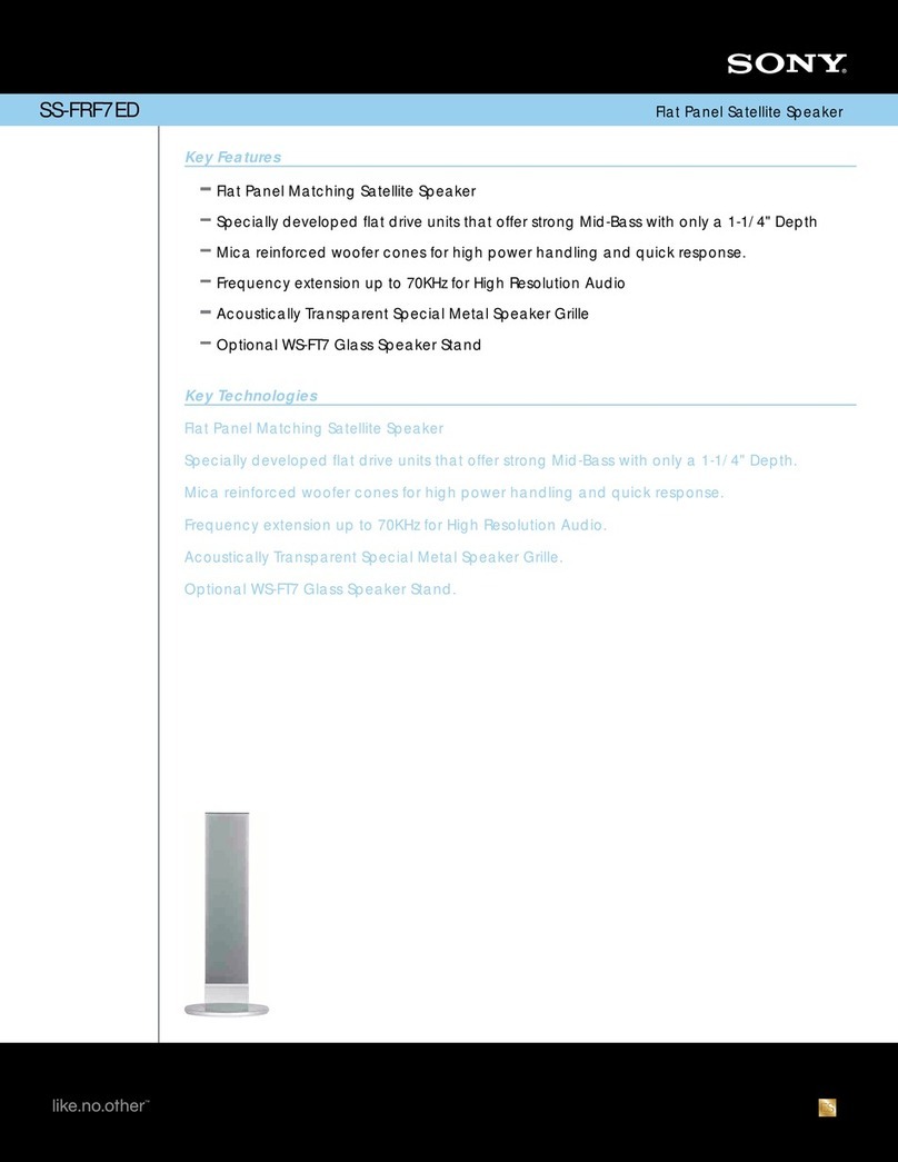 Sony SS-FRF7ED Specification sheet