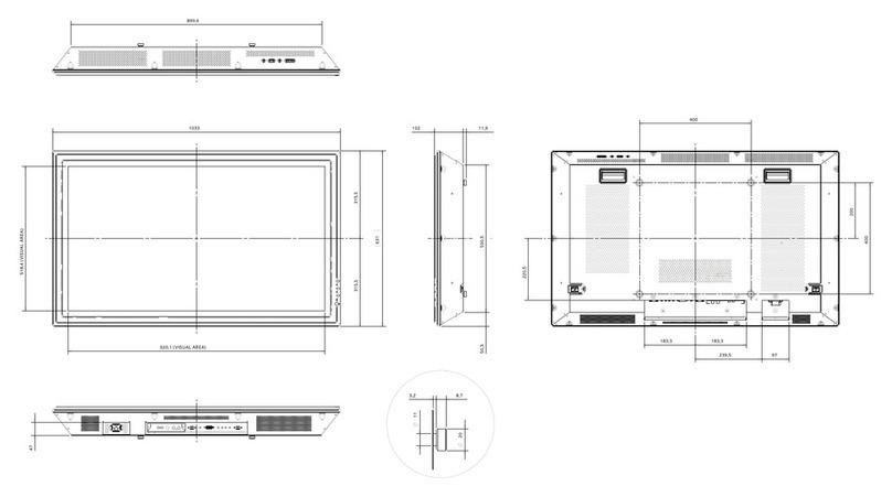 Sony SS-SP20B Dimensional drawing