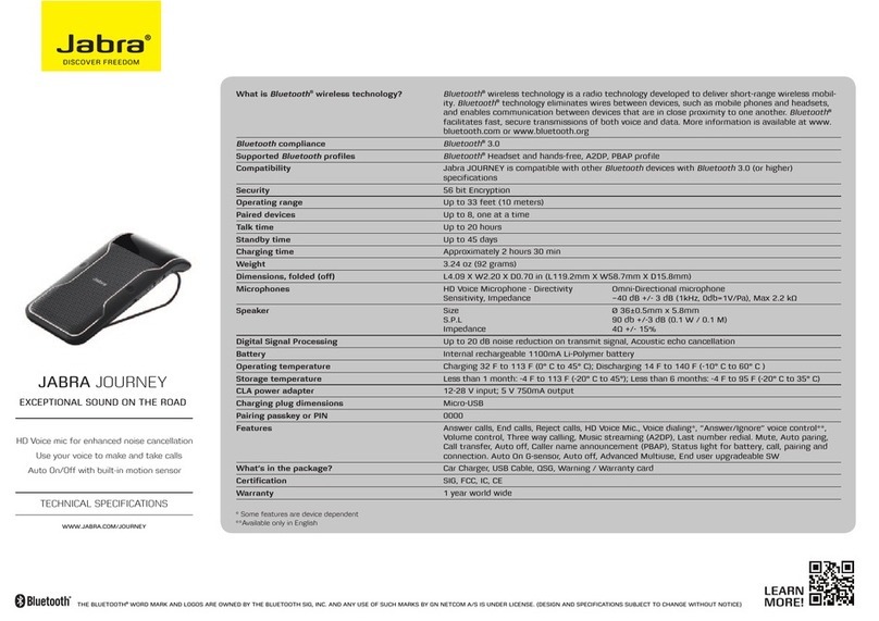 Jabra JOURNEY Technical specifications