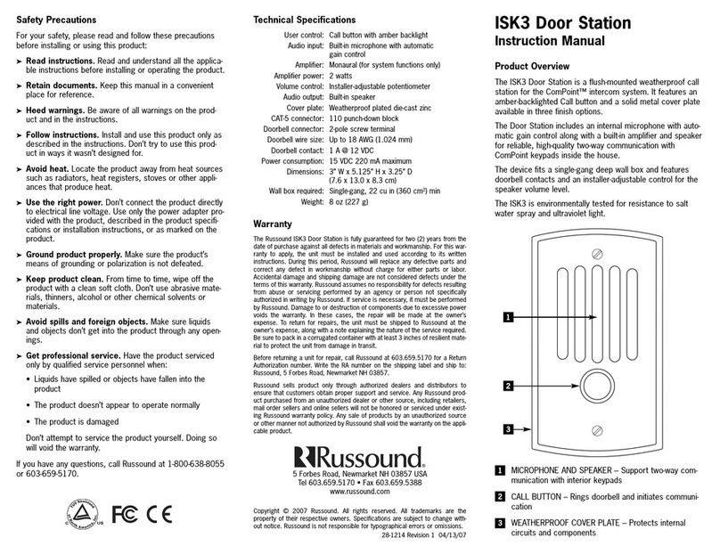 Russound ISK3 instruction manual