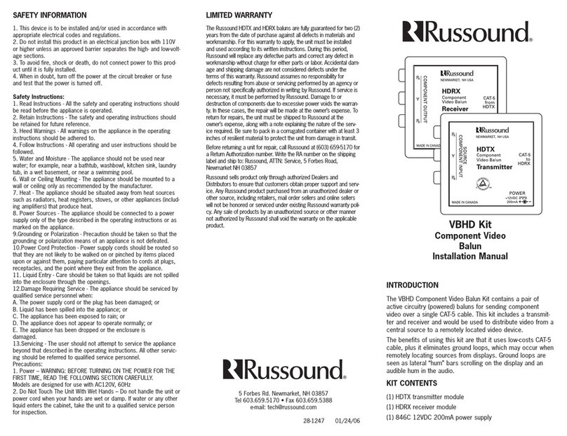 Russound VBHD KIT manual