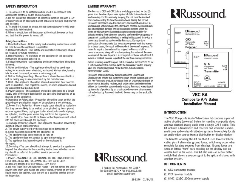 Russound VBC KIT manual