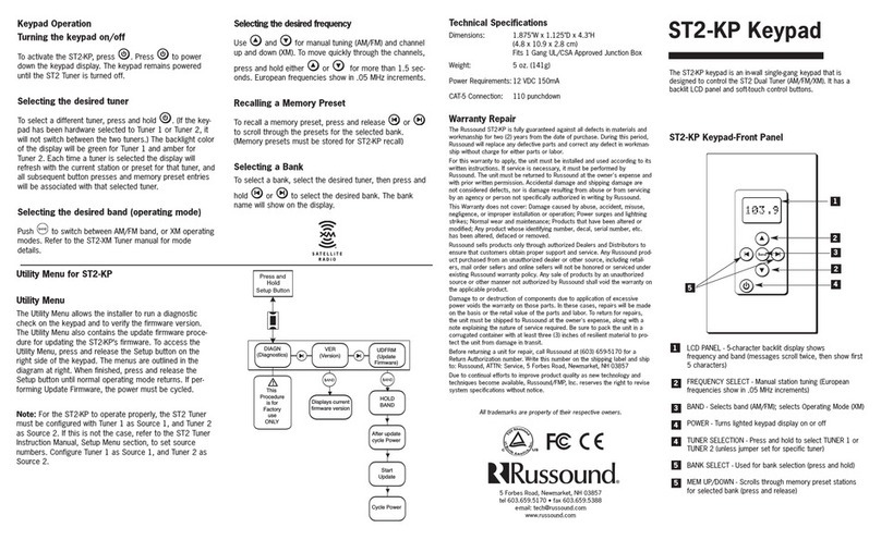 Russound ST2-KP User manual Russound ST2-KP User manual