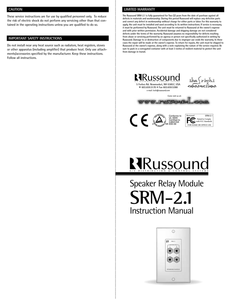 Russound SRM-2.1 User manual Russound SRM-2.1 User manual