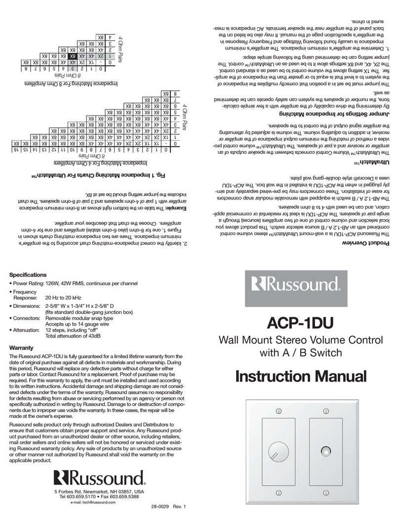 Russound ACP-1DU 1 instruction manual