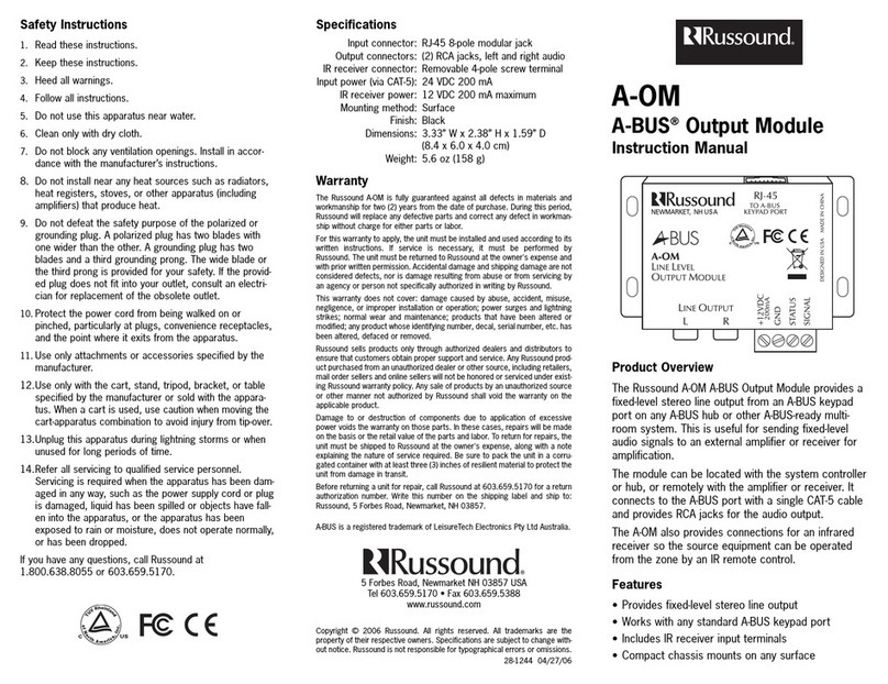 Russound A-OM User manual