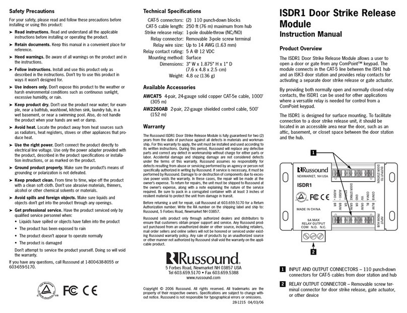 Russound ISDR1 instruction manual
