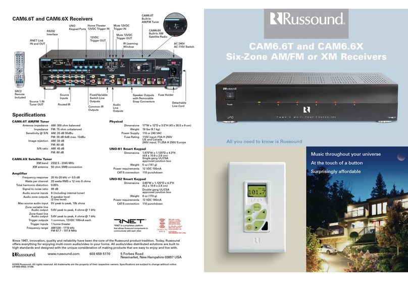 Russound CAM6.6 Specifications