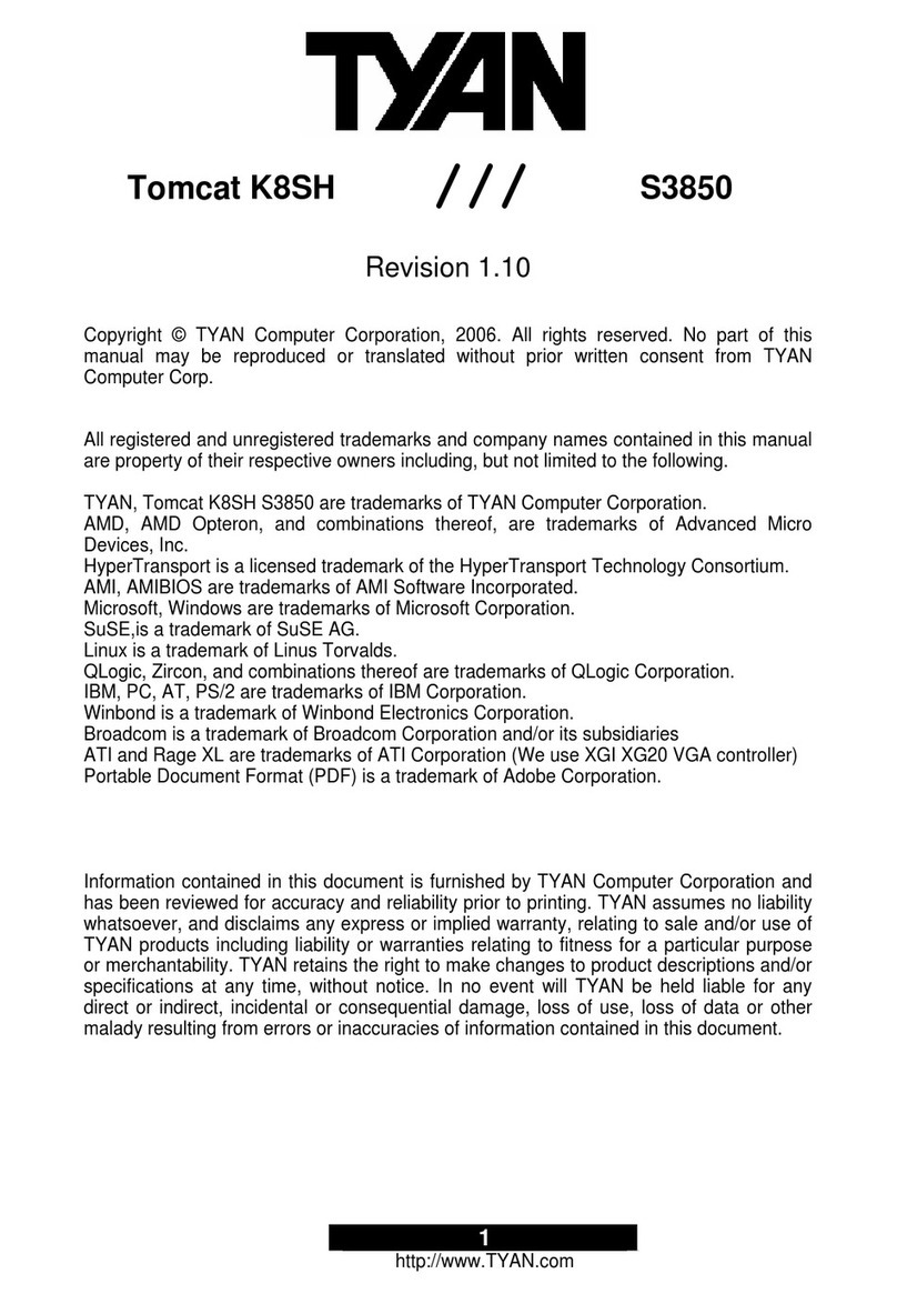 TYAN TOMCAT K8SH User manual TYAN TOMCAT K8SH User manual