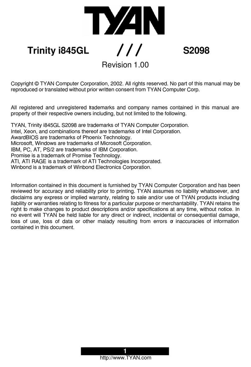 TYAN TOMCAT I845GL User manual