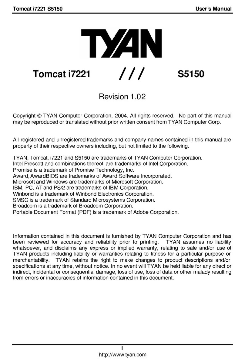 TYAN TOMCAT I7221 User manual TYAN TOMCAT I7221 User manual