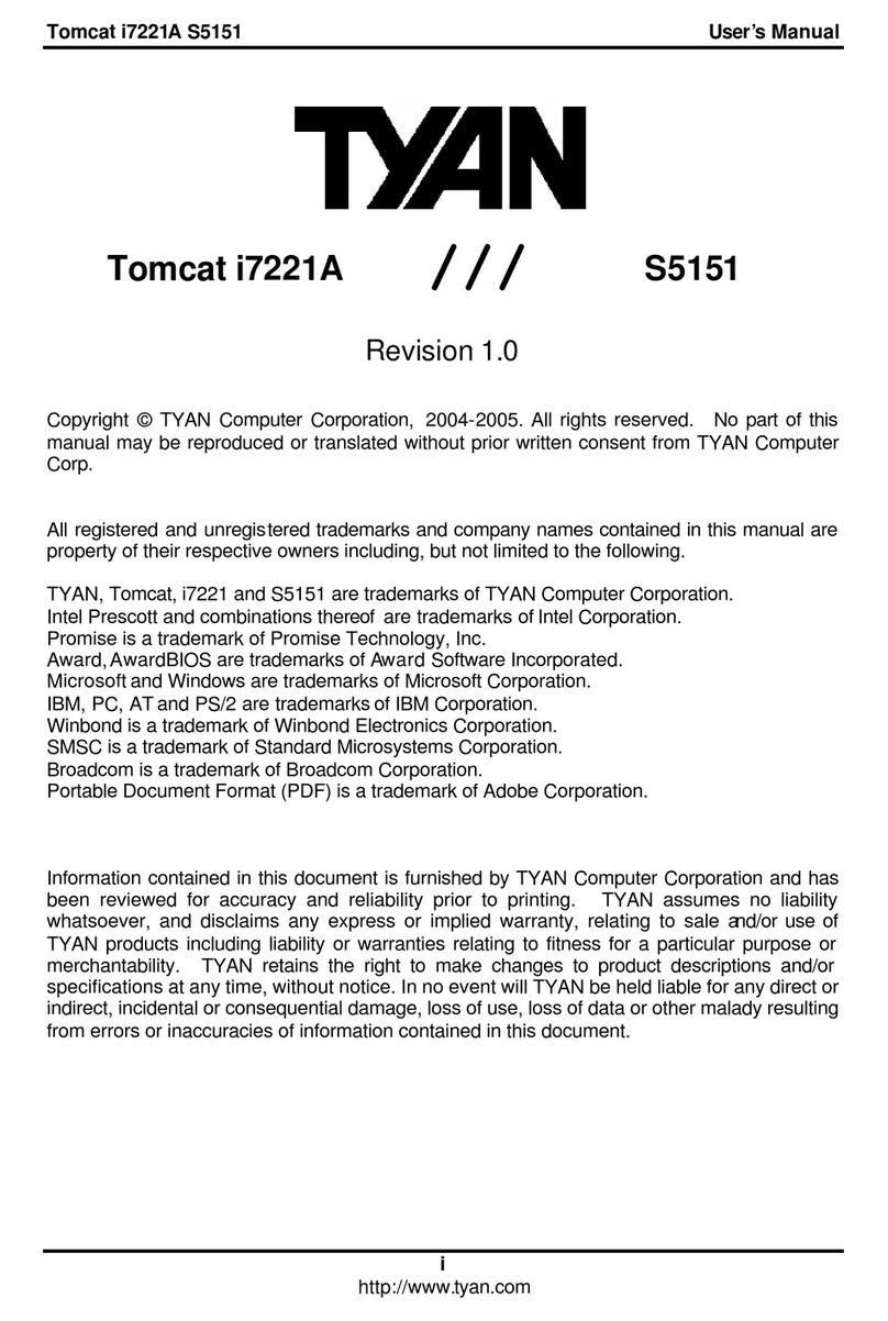 TYAN TOMCAT I7221A user manual
