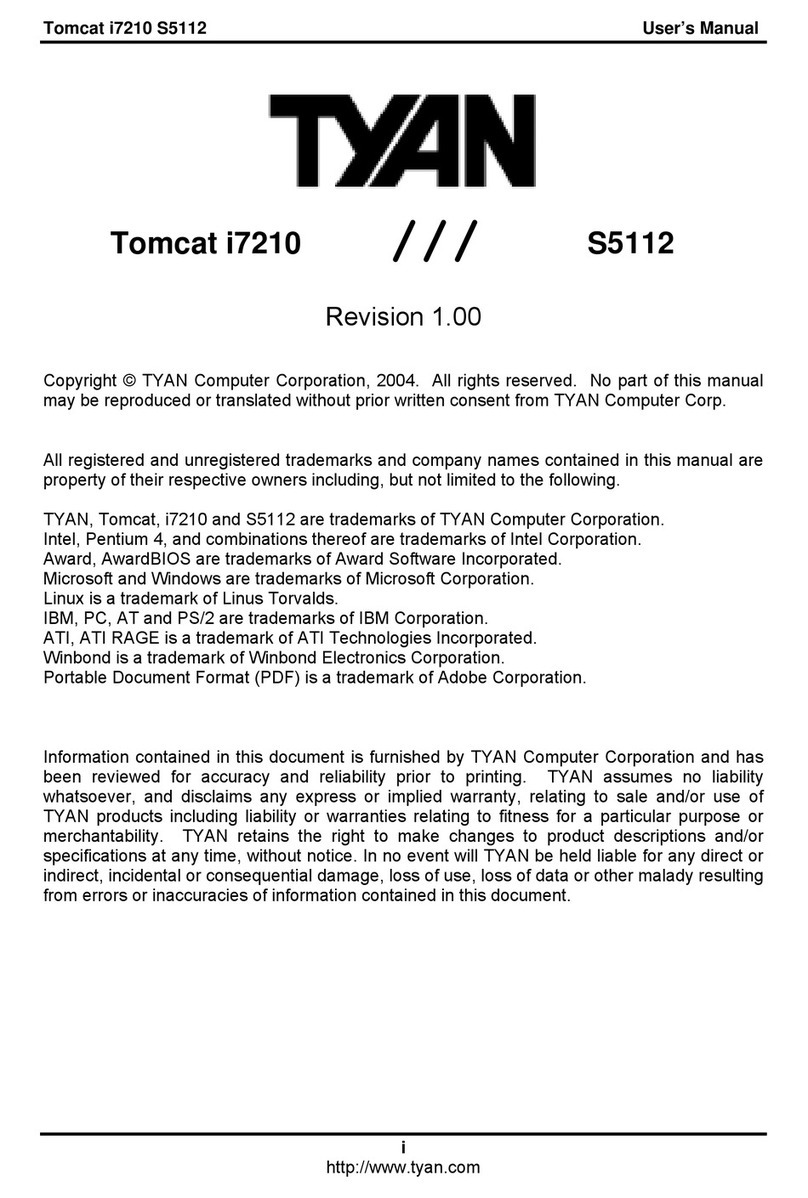 TYAN TOMCAT I7210 user manual