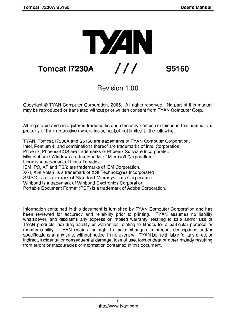 TYAN TOMCAT I7230A user manual