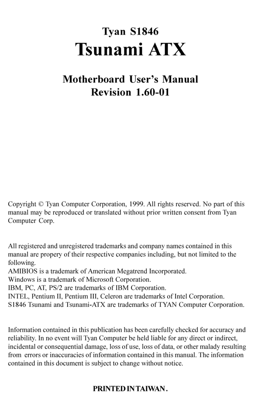 TYAN TSUNAMI ATX User manual