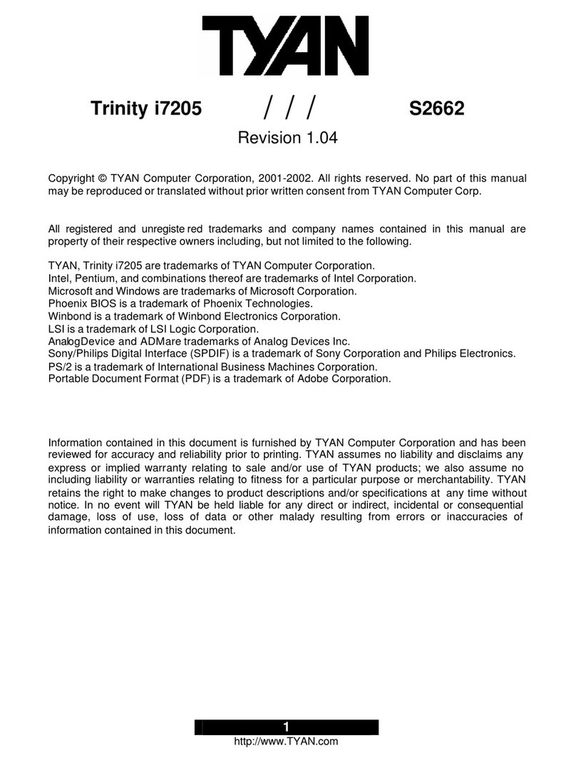 TYAN TRINITY I7205 manual