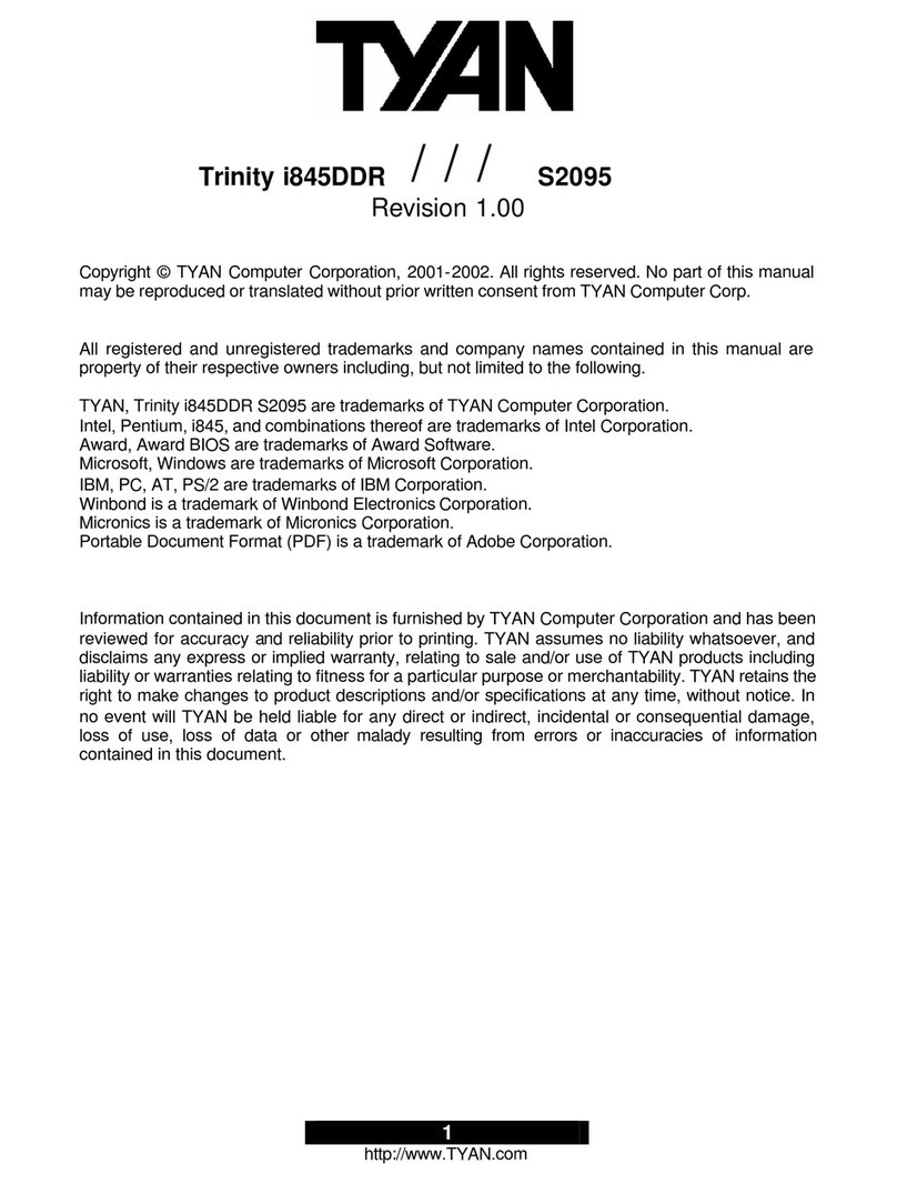 TYAN TRINITY I845DDR manual