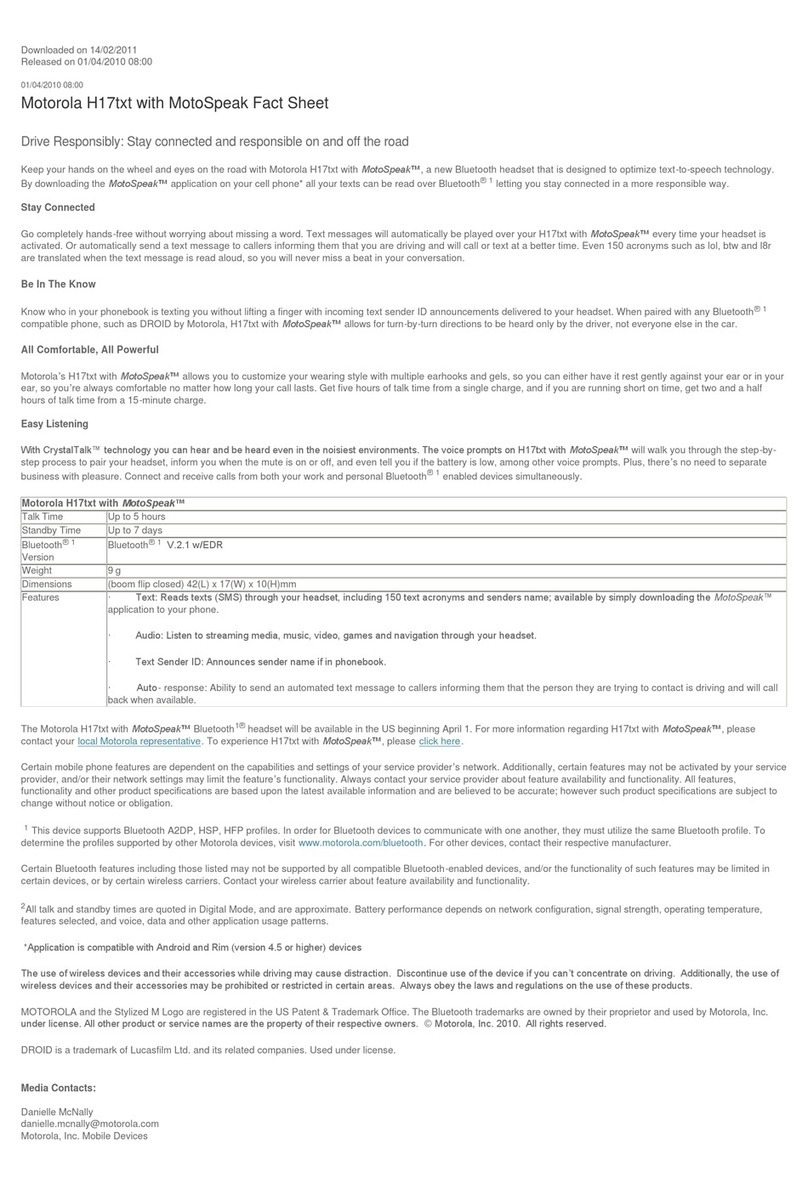 Motorola 89425P User manual