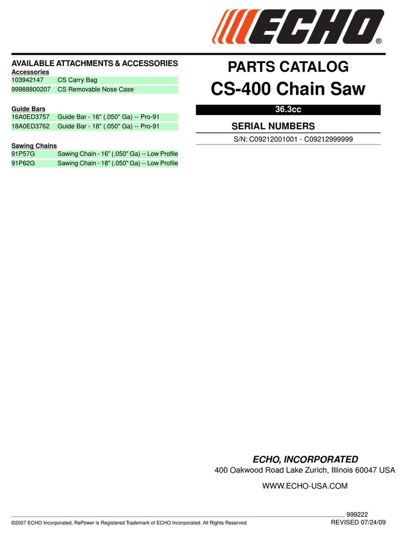 Echo CS-400 - PARTS CATALOG SERIAL NUMBER C09212001001 -... Instruction Manual