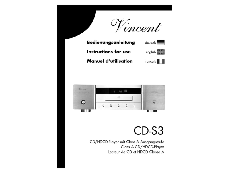 VINCENT CD-S3 - ANNEXE 258 Instructions for use