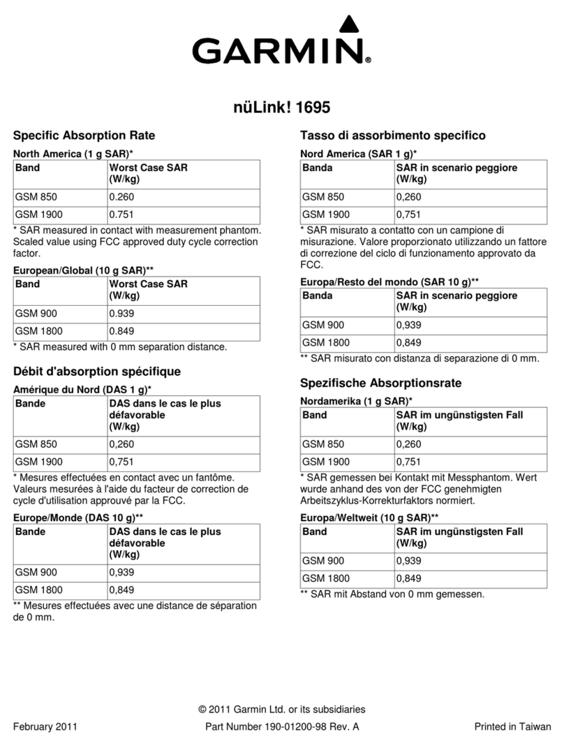 Garmin LIVE 1695 specification