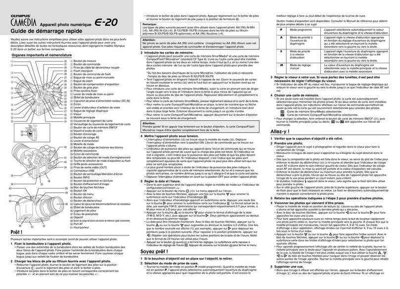 Olympus E-20 - Dual Monaural Earphones Guide de démarrage rapide