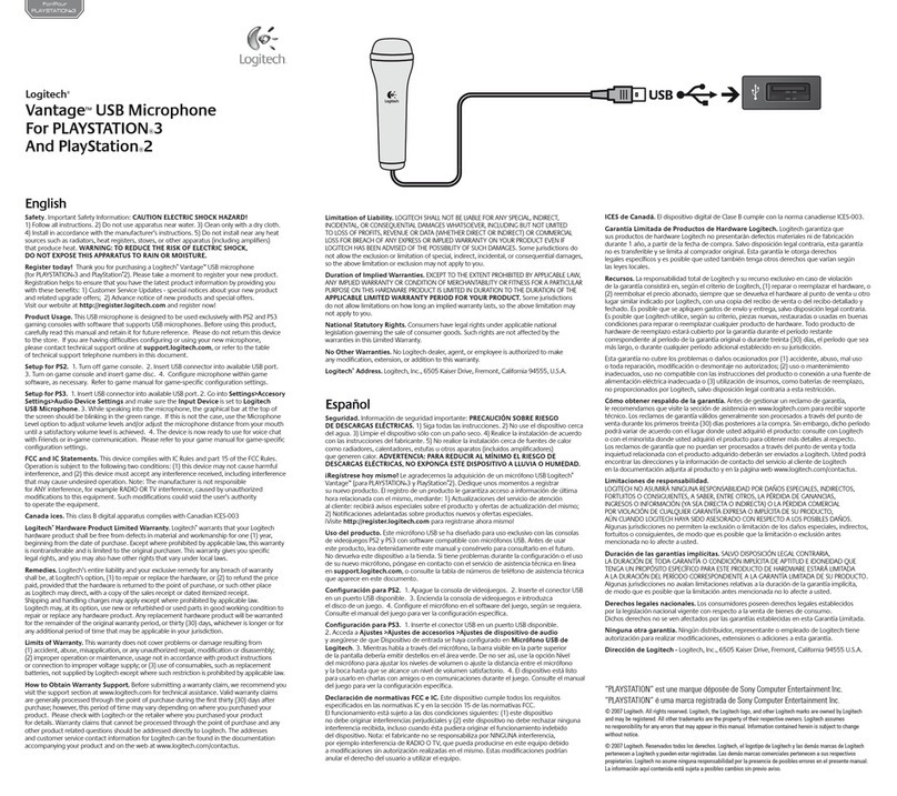 Logitech 981-000058 - Vantage USB Microphone user guide