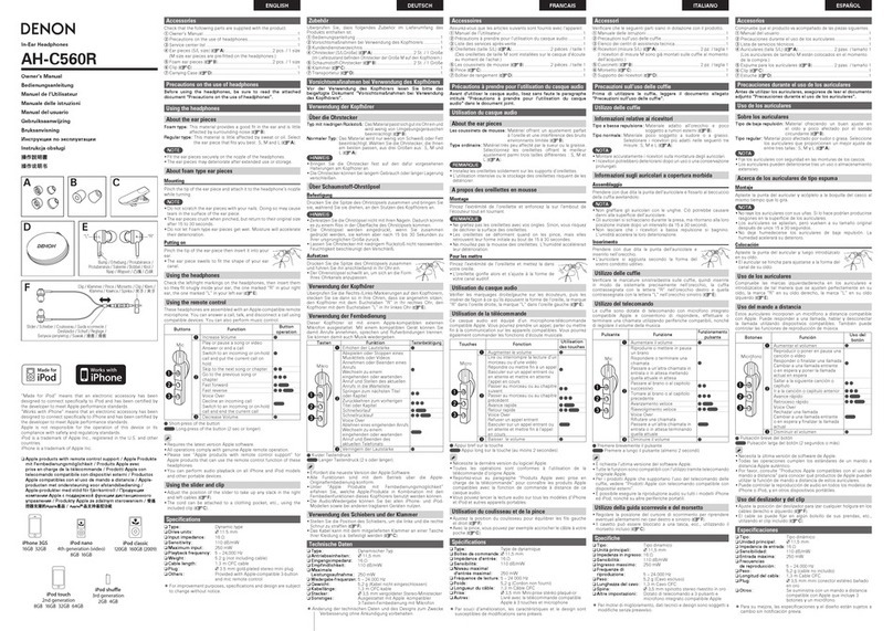Denon AH-C560R owner's manual