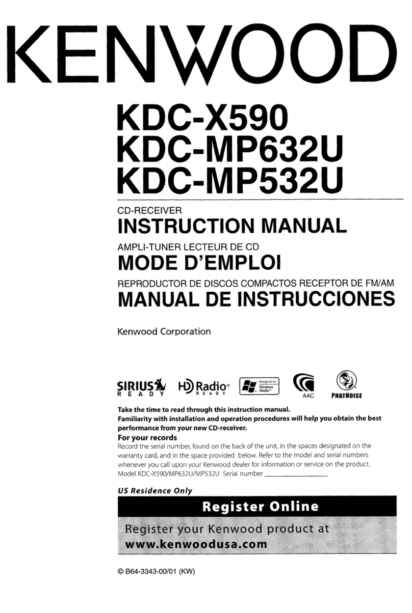 Kenwood KDC-MP632U - USB/AAC/WMA/MP3/CD Receiver With External Media... instruction manual