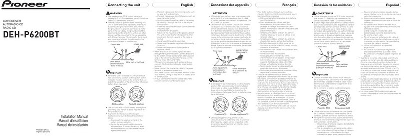 Pioneer Super Tuner IIID DEH-P6200BT installation manual Pioneer Super Tuner IIID DEH-P6200BT installation manual