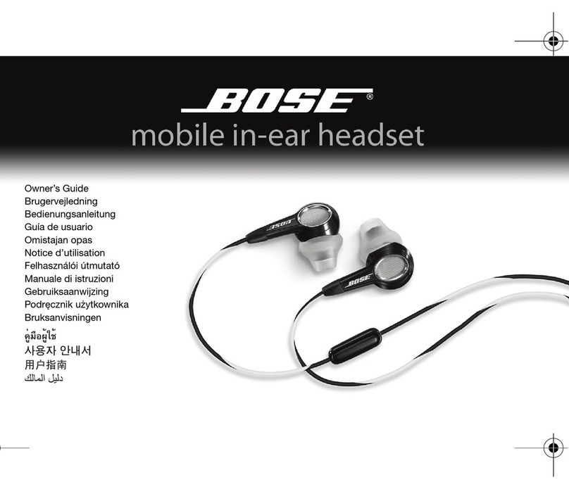 Bose IN-EAR HEADPHONES owner's guide