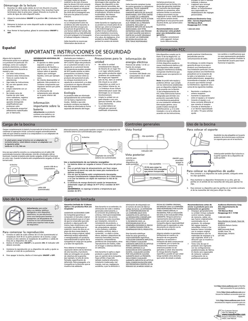 RCA SP10 User manual