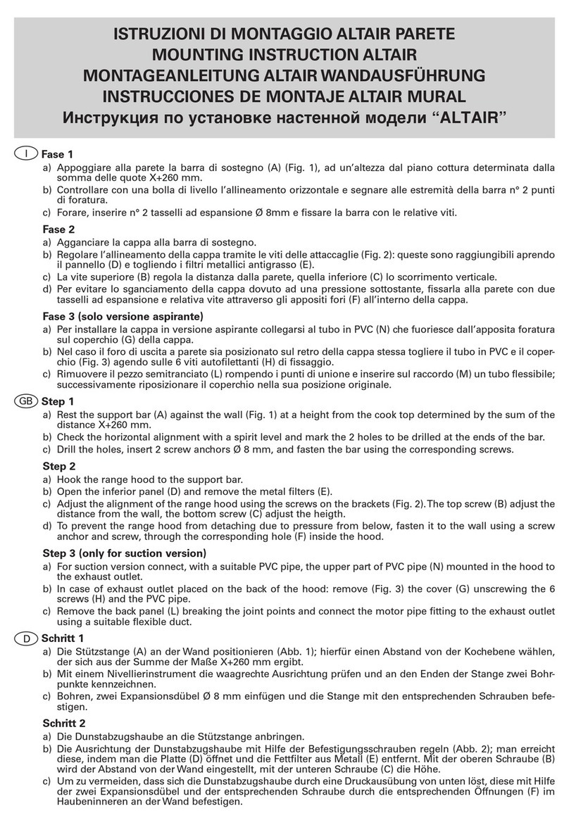 FALMEC ALTAIR Mounting instruction