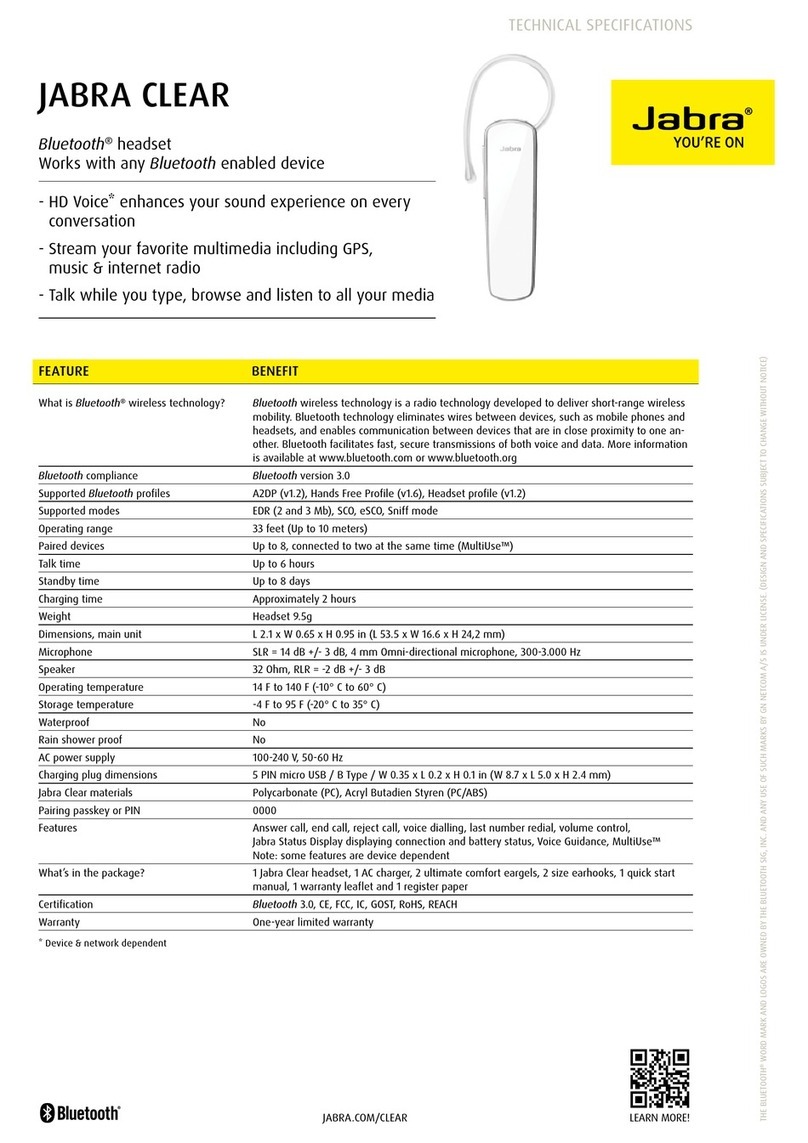 Jabra CLEAR Technical specifications