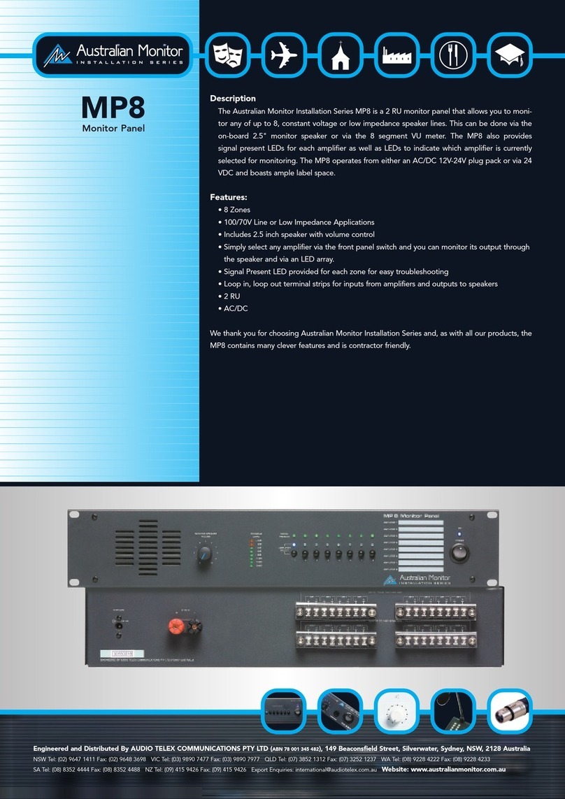 AUSTRALIAN MONITOR MP8 User manual