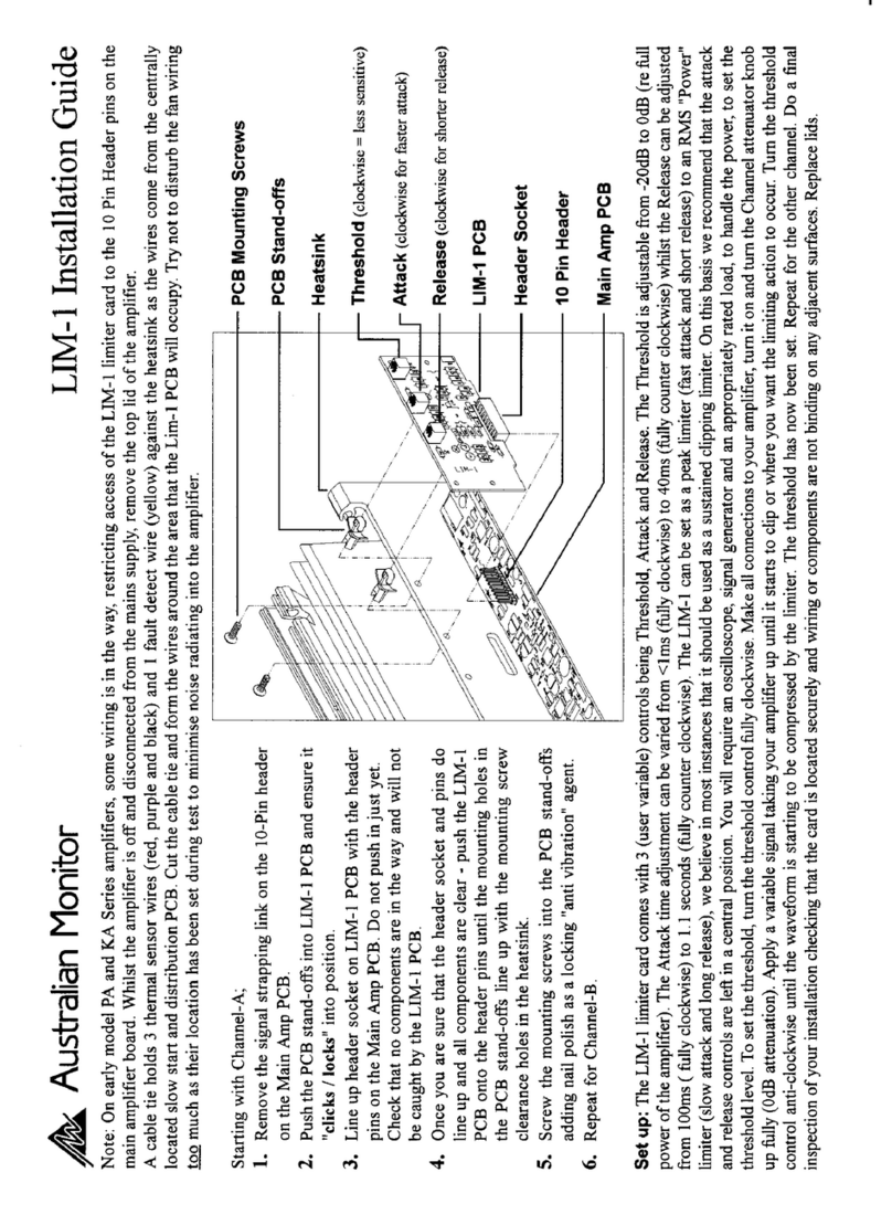 AUSTRALIAN MONITOR LIM 1 User manual
