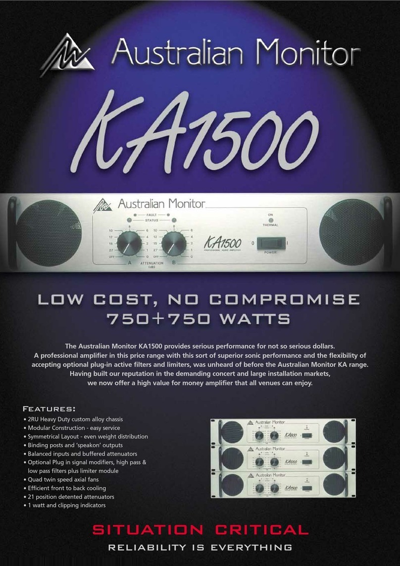 AUSTRALIAN MONITOR KA1500 Specifications