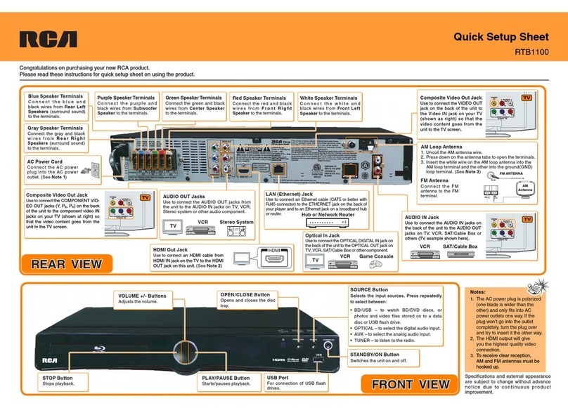RCA RTB1100 Specification sheet