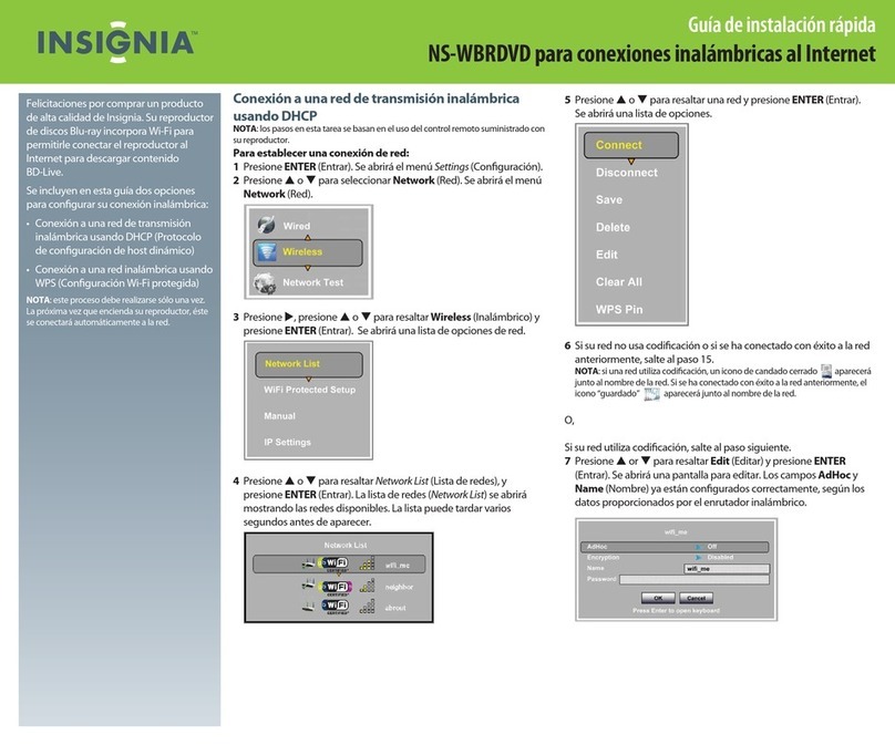 Insignia NS-WBRDVD - Blu-Ray Disc Player User manual