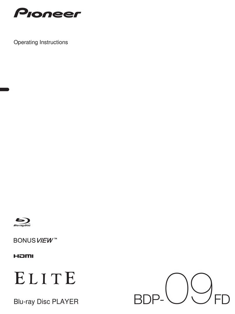 Pioneer BDP-09FD - Elite Blu-Ray Disc Player User manual