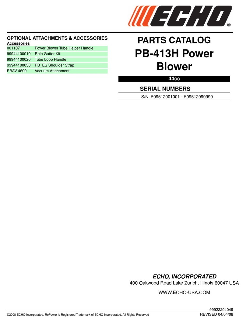 Echo PB-413H - PARTS CATALOG SERIAL NUMBER... Instruction Manual