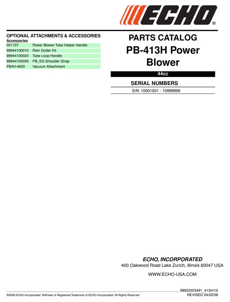Echo PB-413H - PARTS CATALOG SERIAL NUMBER... Instruction Manual Echo PB-413H - PARTS CATALOG SERIAL NUMBER... Instruction Manual