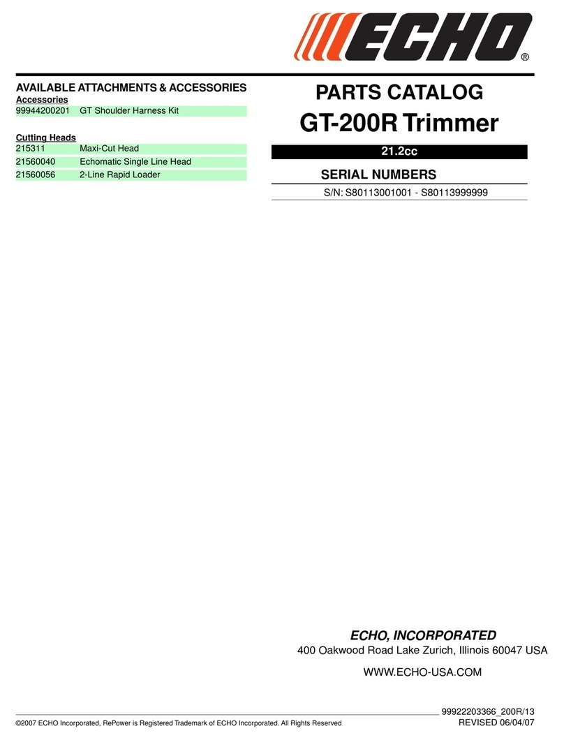 Echo GT-200R - PARTS CATALOG SERIAL NUMBER S80113001001 -... Instruction Manual