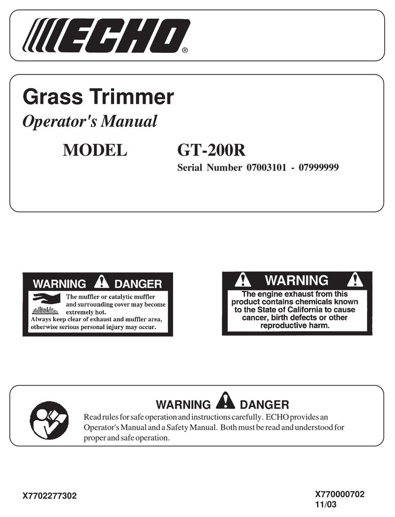 Echo GT-200R - SERIAL NUMBER 07003101-07999999 User manual