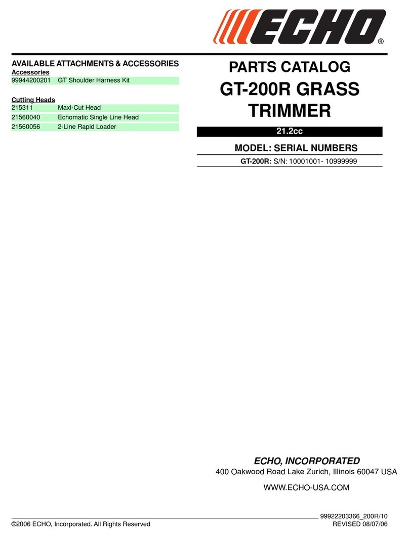 Echo GT-200R - PARTS CATALOG SERIAL NUMBER 10001001-... Instruction Manual